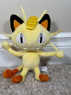 2017 Authentic 8" Pokemon Center Meowth Plush Stuffed Toy Nintendo Cat